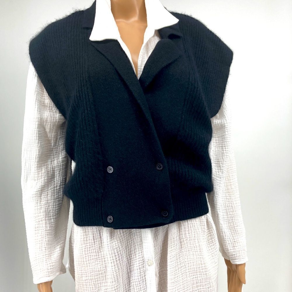 Pamela Roberts Sweater Knit Vest Blend Lambswool/Angora Rabbit Hair Size M